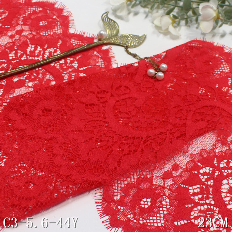 freedombeauty | Multicolor Double Wave French Classical Flower Non-Elastic Eyelash 22cm Clothing Home Textile Lace Trim DIY