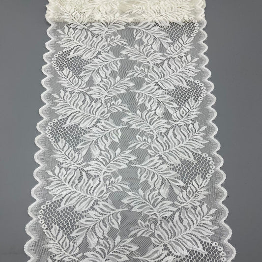 freedombeauty|24CM Underwear Hollow Lace Nylon White Elastic Lace Trim Wedding Dress Accessories Edging