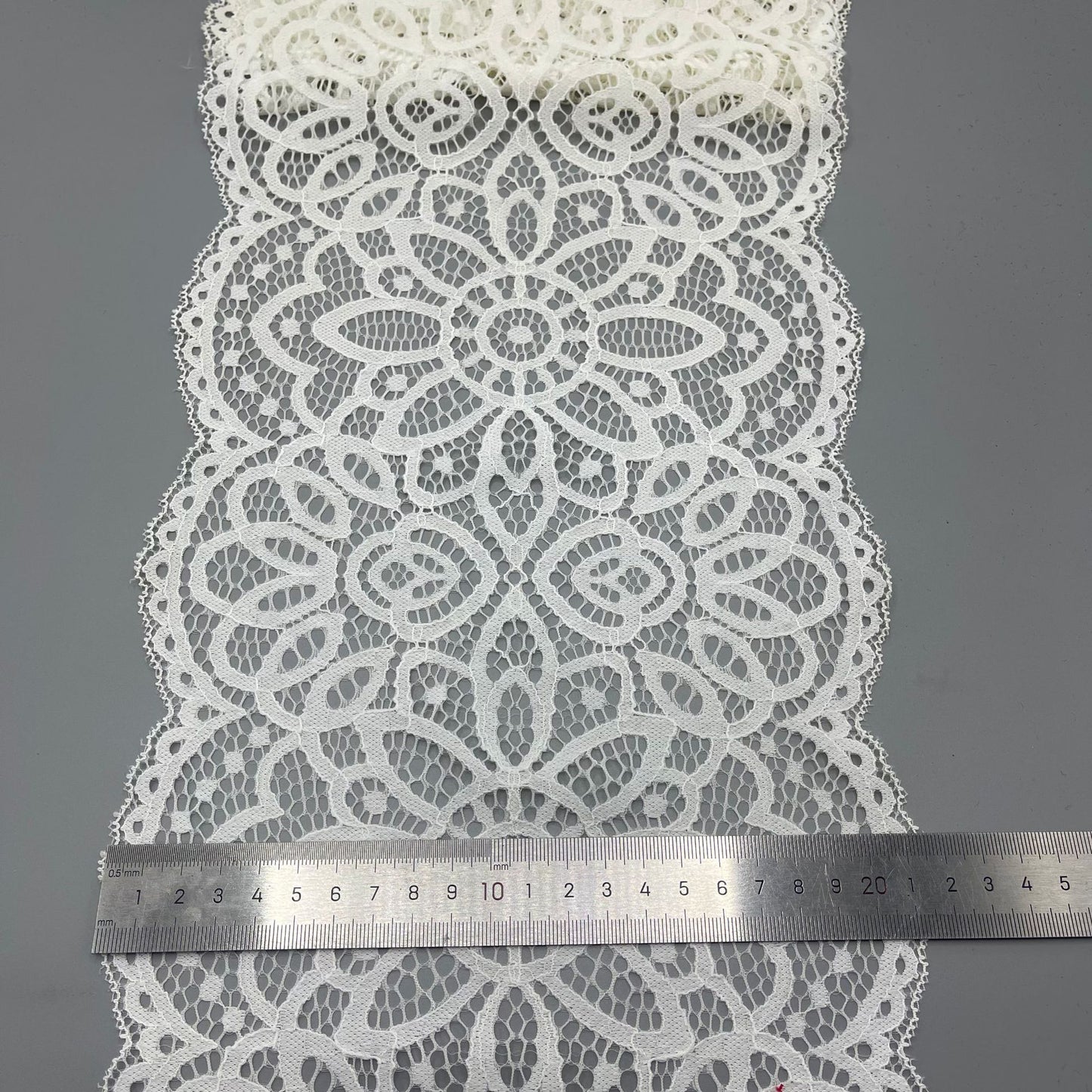 freedombeauty|21CM Handmade Elastic Lace Trim White Wedding Dress Hollow Lace Nylon DIY Clothing Accessories