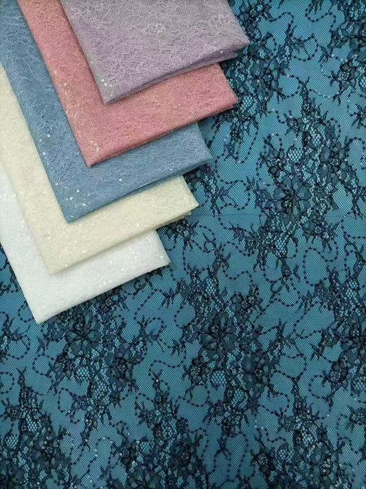 freedombeauty|Sequin Brocade Polyester Sequin Lace Fabric European and American Women's Clothing Tops Dresses Children's Clothing Shoe Materials Bags Lace Fabric