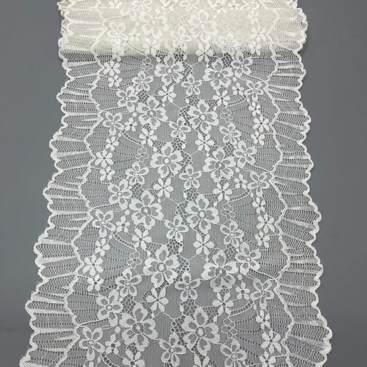 freedombeauty|22CM Exquisite White Elastic Lace Trim Nylon Wedding Dress Hollow Design Accessories High-end Panties