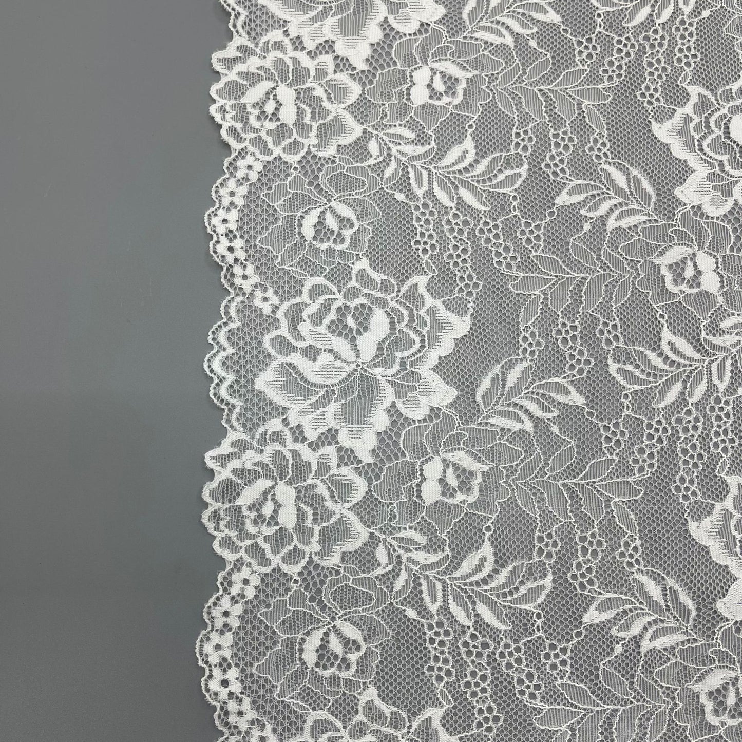 freedombeauty|24cm Elastic White Hollow Lace Trim Nylon Wedding Dress Accessories Decorative Lace Custom Design