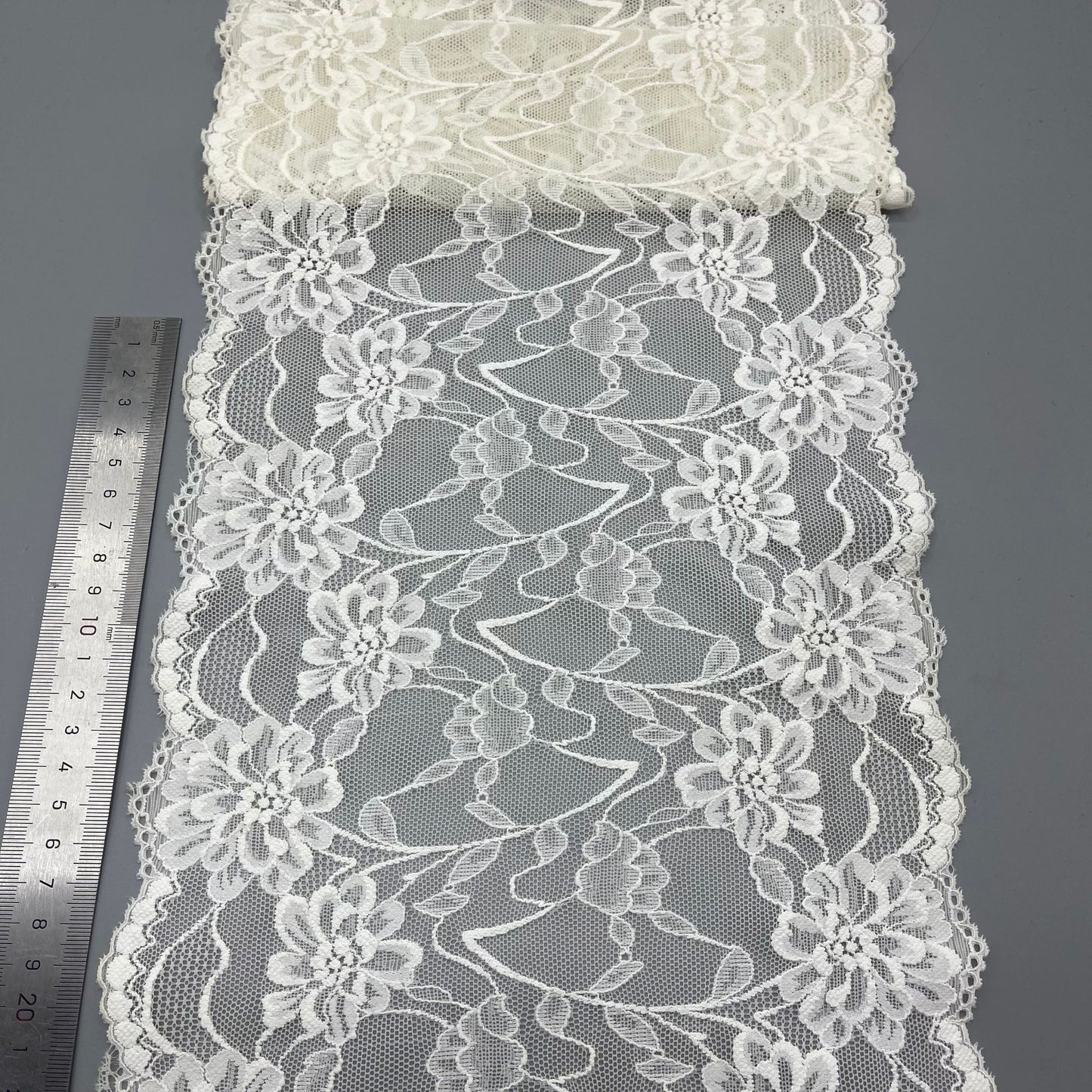 freedombeauty|22cm Exquisite White Nylon Elastic Lace Trim Wedding Dress Handmade Accessories Hollow Design Clothing Lace