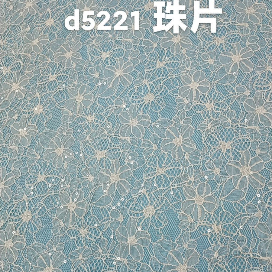 freedombeauty|Nylon Sequin Lace Fabric Full Pattern Lace Fabric Dress Fashion Gown Wedding Dress Children's Decorations