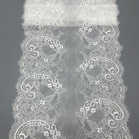 freedombeauty|24CM Elastic Eyelash French Elastic Lace Trim Nylon Lace Trim Lingerie Skirt Hem, Accessories Decoration Parts