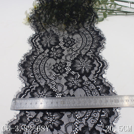 freedombeauty|Two-tone Double-sided Thread Vintage Flower Non-elastic Eyelash Lace Lightweight Soft Underwear Lace Trim