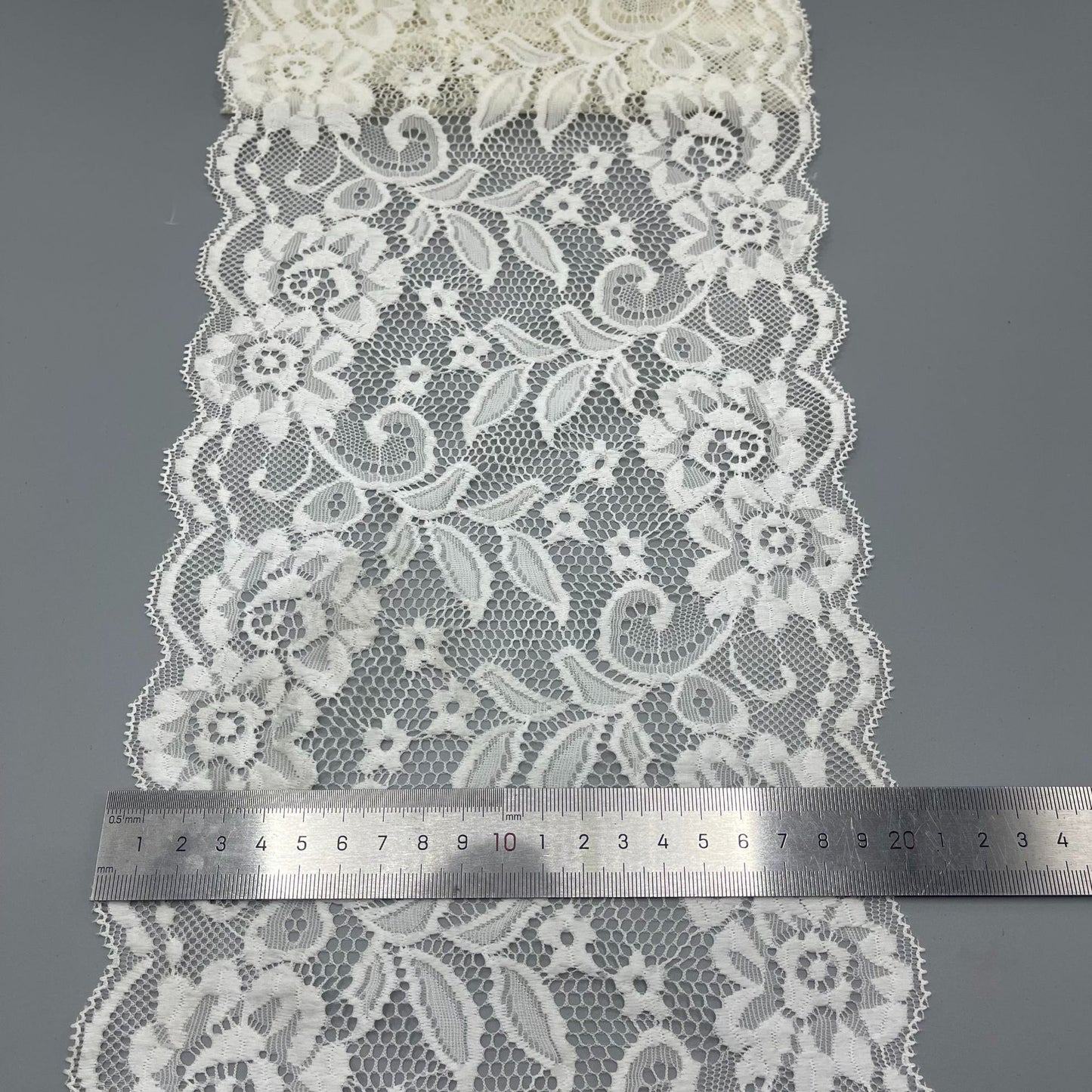 freedombeauty|20CM White Elastic Lace Trim Handmade Hollow Lace Wedding Dress Lingerie Decoration Accessories Lace