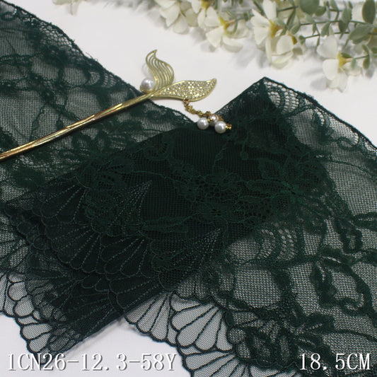 【1pack】-freedombeauty|Two-tone Double-layer Mesh Single-sided Ethnic Style Flower Embroidery Lace Trim Clothing Home Textile Lace Trim Accessories