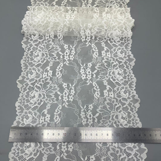 freedombeauty|24cm Wavy Lace Trim DIY Wedding Dress Lingerie Accessories Clothing Decoration Supply