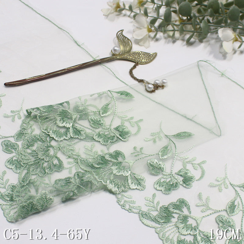 【1pack】-Freedombeauty | Unilateral Exquisite Vintage Flower Mesh Embroidery Lace 18cm Clothing Home Textile Lace Accessories DIY