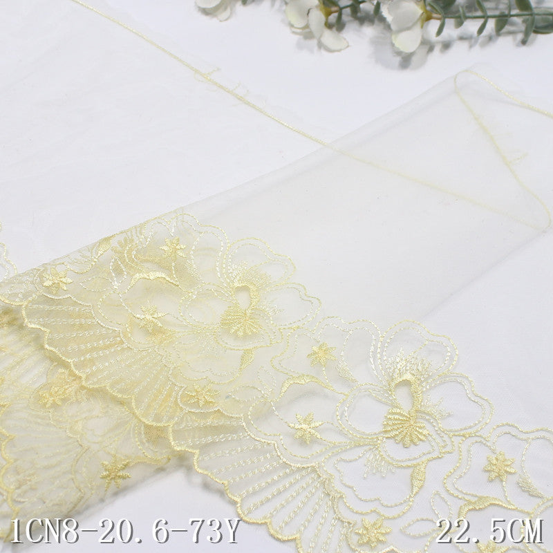 【1pack】-freedombeauty|2025 Spring Classic Multi-color Mesh Single-sided Embroidered Flower Crown Polyester Thread Lightweight Clothing Home Textile Accessories