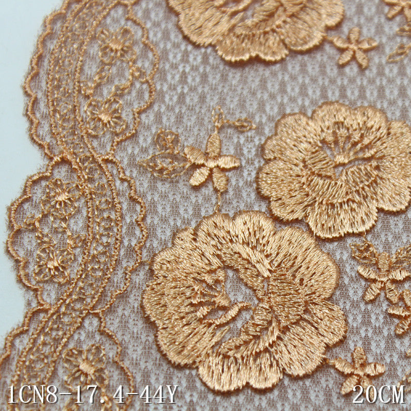 【1pack】-freedombeauty|Lace Mesh Single Edge Exquisite Vintage Flower Embroidery Trim Clothing Home Textile Lace Trim Accessories DIY