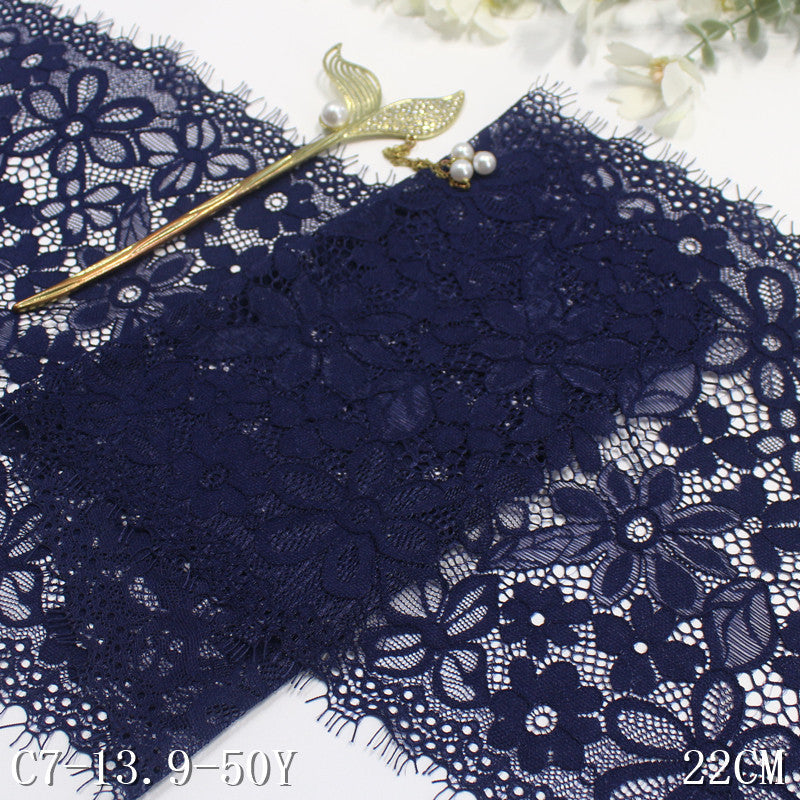 freedombeauty|Multicolor Double-Sided Full Elastic Fresh Style Eyelash Lace Trim for Clothing and Curtains 22cm Lace Trim Accessories