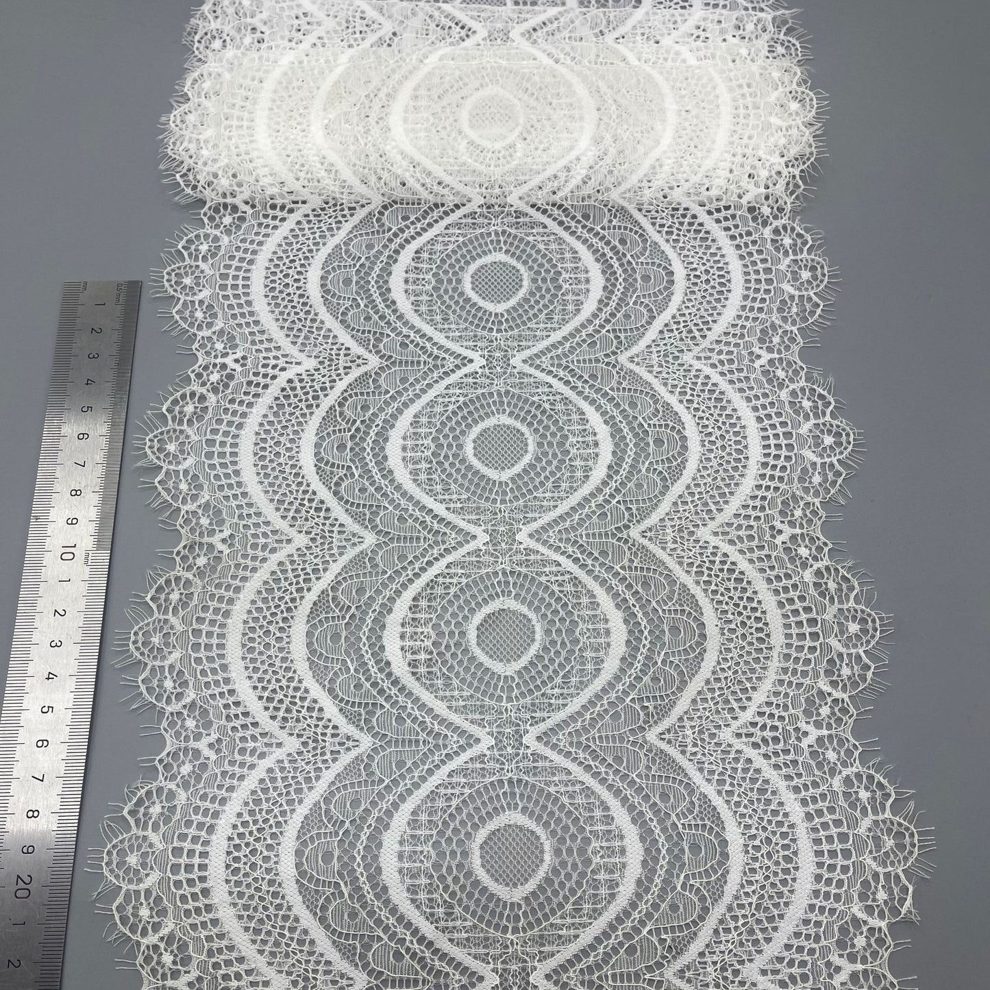 freedombeauty|23CM Elastic Eyelash Lace Large Edge Rose Shape Elastic Edge Dense Wedding Dress Accessories