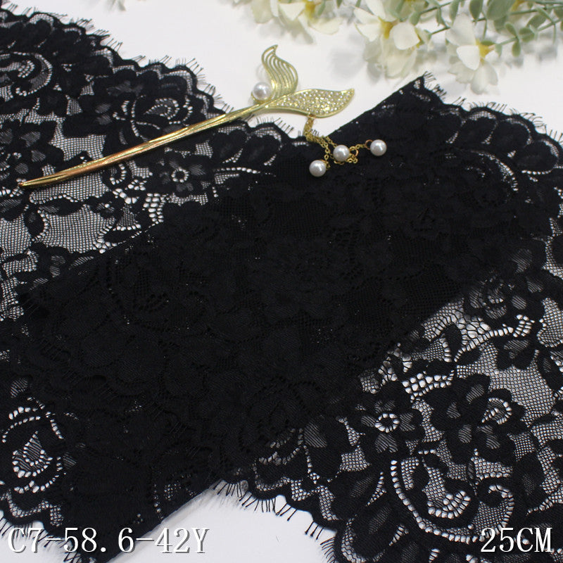 freedombeauty|Two-tone Double-sided Vintage Floral Texture Elastic Eyelash 24cm Lingerie Clothing Lace Trim DIY