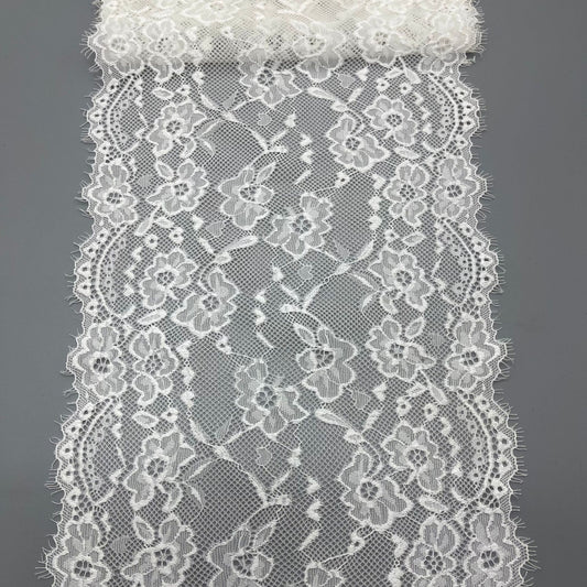 freedombeauty|20cm Stretch Delicate White Lace Trim Nylon Wedding Dress Hollow Design Accessories DIY Wedding Dress Making