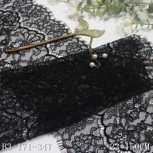 freedombeauty|Multicolor Double Wave Center Vintage Flower Non-Elastic Eyelash Lace Trim Clothing Home Textile Lace Trim Accessories DIY