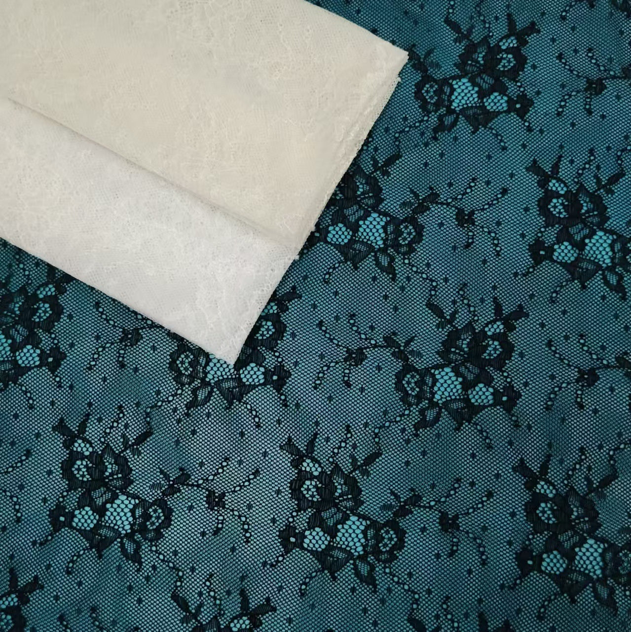 freedombeauty|In Stock Hot-Selling Nylon Stretch Lace Fabric Base Dress Set Floral Lace