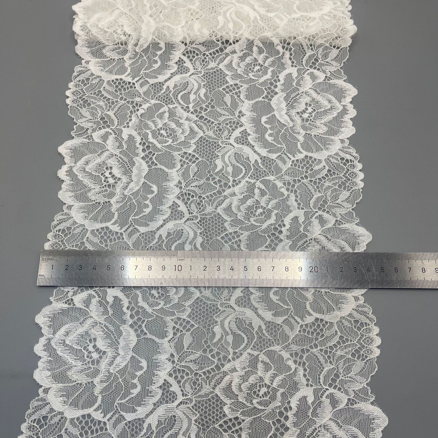 freedombeauty|24cm Handmade Wedding Dress Accessories White Elastic Lace Trim Hollow Design