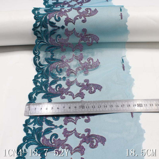 【1pack】-Freedombeauty | Two-Color Mesh Polyester Thread Thorns with Gold Thread Embroidery Lace DIY Accessories Curtain Sofa Cushion Lace