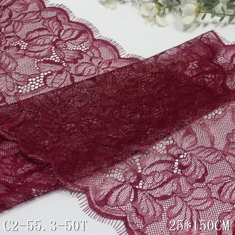 freedombeauty|Dark Purple Full Gold Foil Pattern Non-Elastic Eyelash Performance Costume Curtain 25cm Lace Trim DIY