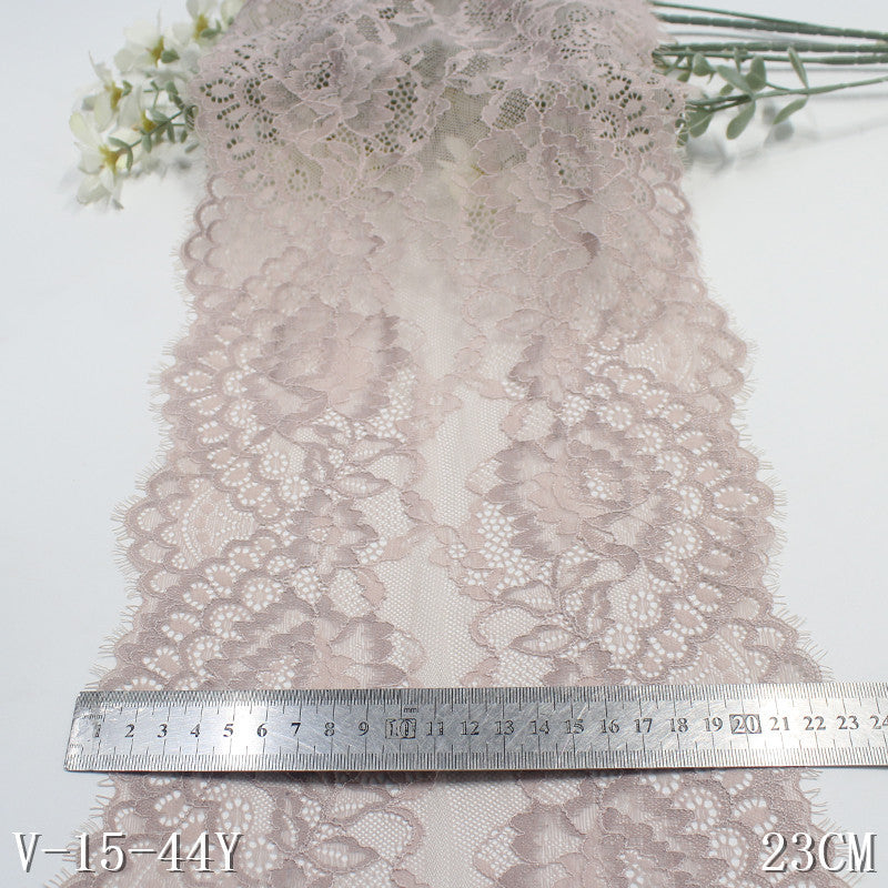 freedombeauty|Pink Skin Tone Double-Sided Wavy Asymmetric Elastic Eyelash Lace DIY Lingerie Curtain Lace Trim Accessories