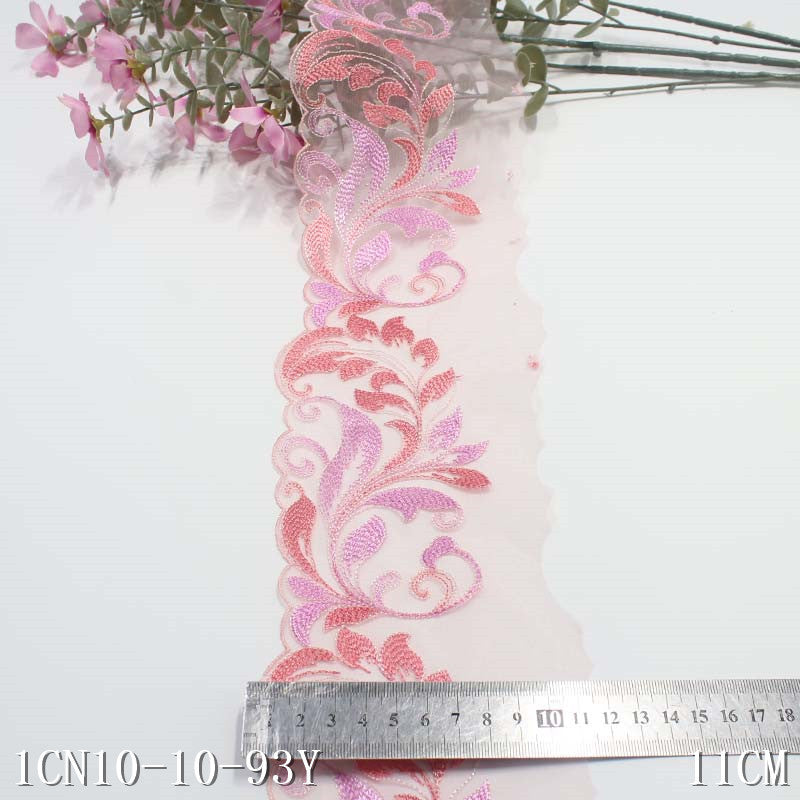 【1pack】-Freedombeauty | Silky Mesh Color Matching Polyester Thread Phoenix Tail Narrow Embroidery Lace Curtain Sofa Cushion Lace Accessories