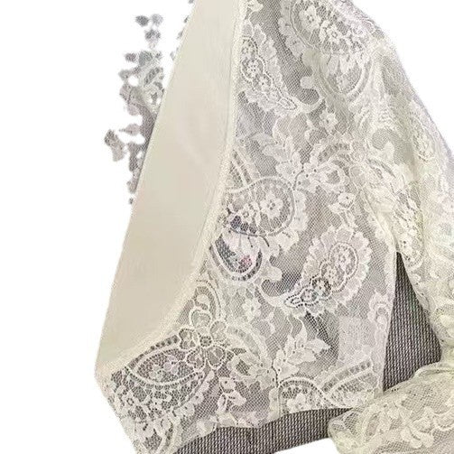 freedombeauty|Brocade Cotton Paisley Lace Fabric Full Pattern Lace Fabric for Dresses Fashion Gowns Wedding Dresses Children's Decorations