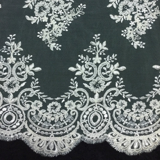 Freedombeauty | Supply Computer Embroidery Lace Fabric Veil Three-Dimensional Bone Thread Wedding Dress Accessories Can Be Beaded plus Sequin