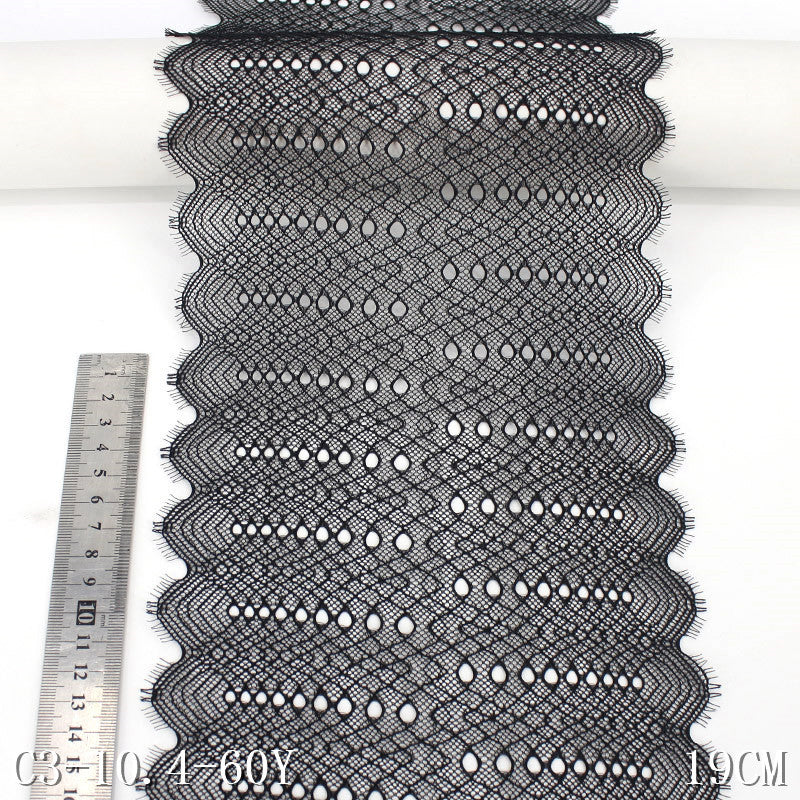 freedombeauty|Eyelash Lace Trim Micro Elastic Double-Sided Shell Wave Middle Hollow Pattern Curtain Lace Accessories