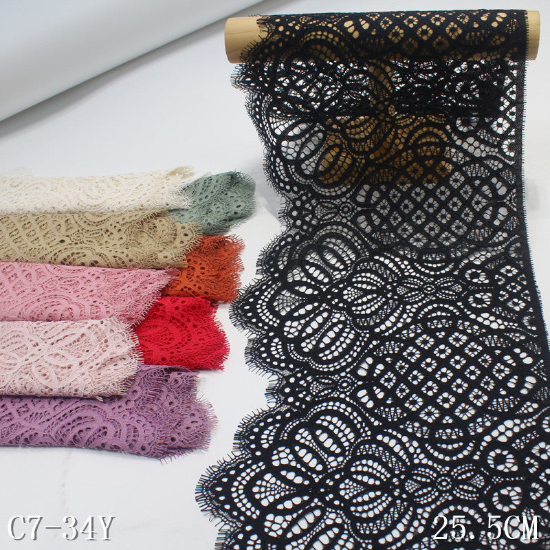 freedombeauty|Multicolor Single-Sided Wavy Chinese Style Non-Elastic Eyelash Lace Trim Performance Costume Curtain 26cm Lace Trim Accessories