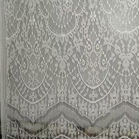 freedombeauty|Nylon Black White Apricot Non-Elastic Eyelash Fringe Lace Fabric Trim Clothing Accessories DIY Decoration