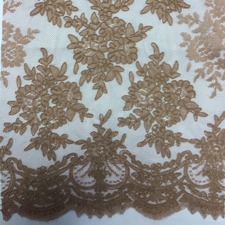 Freedombeauty | Supply Car Strand Lace Veil Skirt Lace Accessories Three-Dimensional Bone Thread Lace Fabric Wedding Dress Fabric