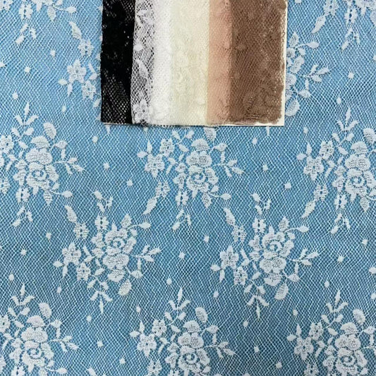 freedombeauty|2024 Hot-Selling Small Floral Dot Lace Fabric for Wedding Dresses, Dresses, Headpieces, Tablecloths, and Hollow-Out Flowers